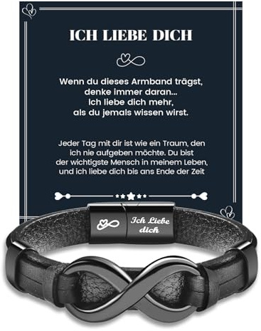 MANVEN An Meinen Sohn Männer Geschenke Lederarmband Geburtstag Jahrestag | Valentinstag Weihnachten für Junge Herren 20.5/21.5 cm