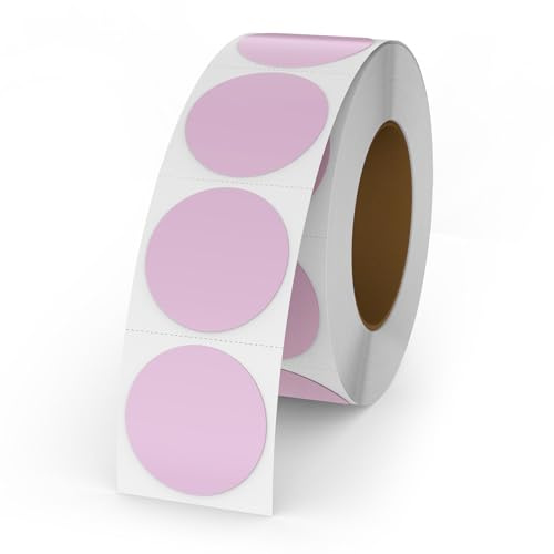 YIKIADA 500 Stück Runde Aufkleber 25 mm Thermo Etiketten Punkt Selbstklebend Rolle Adressaufkleber Wasserdicht Kleine Klebepunkte Farbkodierung Violett
