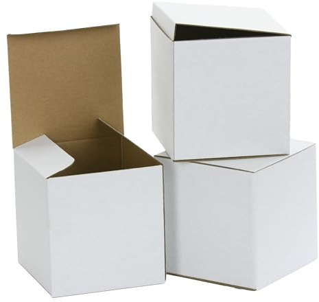 WePack 100x100x100 mm Faltkarton 200 Stück Versandkarton klein E-commerce Karton 1-Wellige 400G WeiB Kartonage Verpackung Postkarton Versandschachtel Paket Päckchen