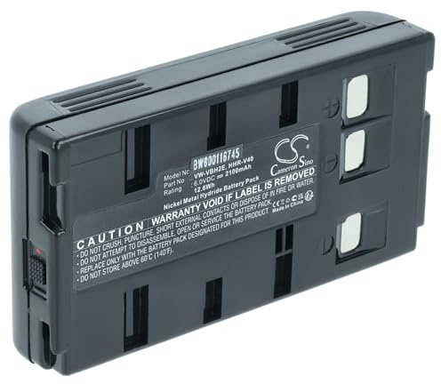 vhbw 1x batteria sostituisce JVC BN-V22U, BN-V20, BN-V25, BN-V24U, BN-V22, BN-V20US, BN-V20U per videocamera camcorder (2000mAh, 6V, NiMH)