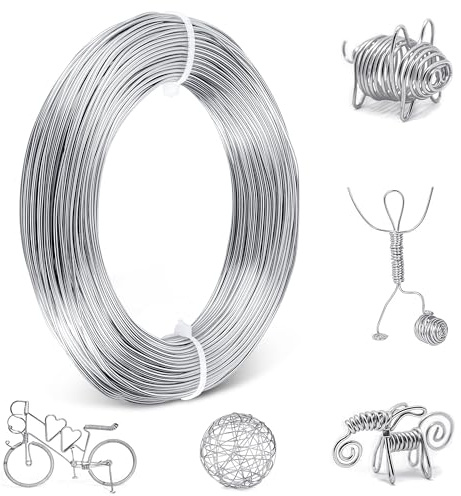 Basteldraht Dünn 1mm x 30m, Basteldraht Silber Aus Aluminium, Aludraht Rostbeständig Und Leicht Formbar, Silberdraht Kann Zur Herstellung Von Dekorationen Oder Persönlichem Schmuck Verwendet Werden