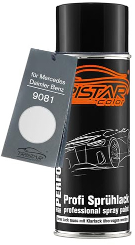 TRISTARcolor Autolack Spraydose für Mercedes/Daimler Benz 9081 Weiss Matt Basislack Sprühdose 400ml