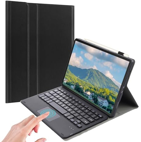 leleyo Funda de teclado táctil para tablet Lenovo Tab M10 HD (2ª generación) 2020 de 10.1 pulgadas, cubierta inteligente magnética con teclado Bluetooth inalámbrico extraíble para Lenovo Tab M10 HD