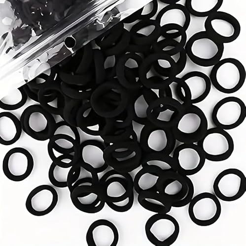 Lavema Haargummis für Mädchen und Damen (Schwarz, 100 Stück)