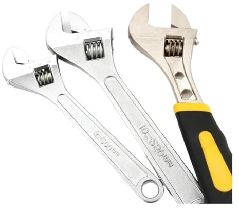 BADIKA Chiave Regolabile Chiave Inglese Regolabile con Apertura Grande Chiave Scorrevole ad Angolo Regolabile 6-8-10-12-15 Pollici Utensili Domestici(15 inch Steel Handle)