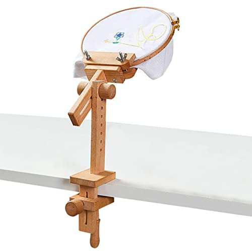 Stickrahmen – Drehbarer Kreuzständer mit Zange, 360 ° drehbares Werkzeug | Stickrahmen für die Knie, Tisch, Bett, Übungswerkzeug