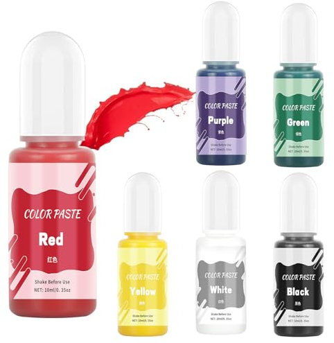 Ronoza Paint for Casting Powder, 6 Colours Set for Concrete & Plaster, Highly Concentrated Colour Pigments for Model Making, DIY & Creative Projects, Easily Soluble Powder