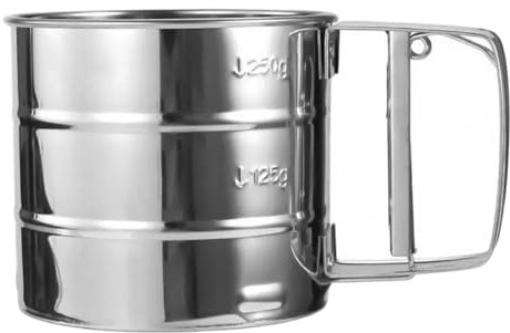 Fsaklaskdy Tamizador de Harina, Tamiz Acero Inoxidable Mano, Tamizador Fino Repostería, Tamiz Harinero, Colador de Harina, Criba Harina para Cacao, Azúcar Glasé, Filtro Peración con una Mano