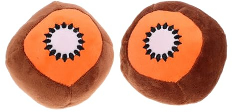 Kisangel 2 Piezas Perro de Peluche de Juguete chirriantes para Perros Juguete de Cuerda para Perros Galletas para Perro Juguete de Entrenamiento doméstico Juguetes de Peluche Felpa
