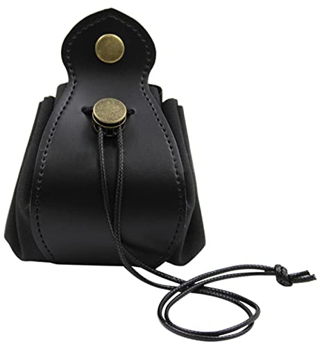 ZUNOXAZ Würfelbeutel aus Leder Vintage Kordelzug Aufbewahrungstasche für Spielsteine und Schmuck für Brettspiele und Spielzubehör