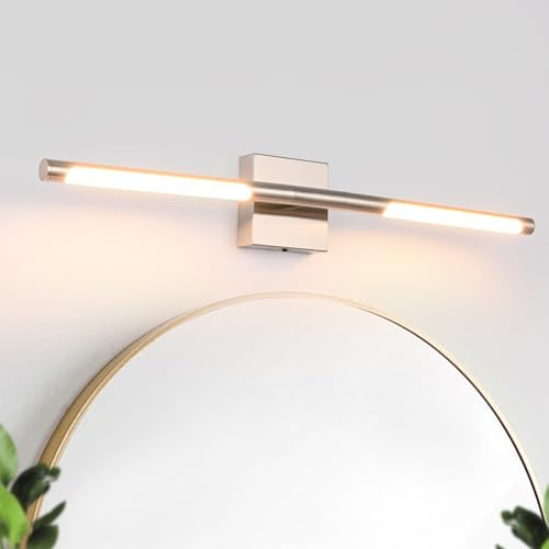 TODOLUZ 30-Inch 5CCT 18W LED Bathroom Light Fixture Brushed Nickel, 2700K-5500K Vanity Lighting Wall Sconce Rotatable Tube for Painting