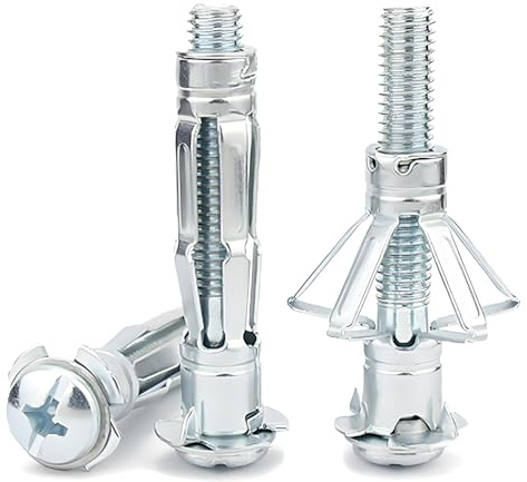 36 Sets Hollow Wall Anchors, Plasterboard Cavity Fixings, Drywall Anchor Plugs, Heavy Duty Metal Cavity Wall Plug Raw Plugs with Screws for Chipboard