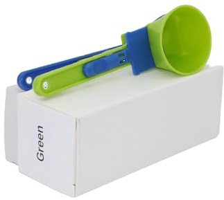 Cuchara para polvo con cierre, dosificador preciso para proteínas/café, plástico PP apto para alimentos, extraíble y fácil de limpiar, práctico accesorio (verde)