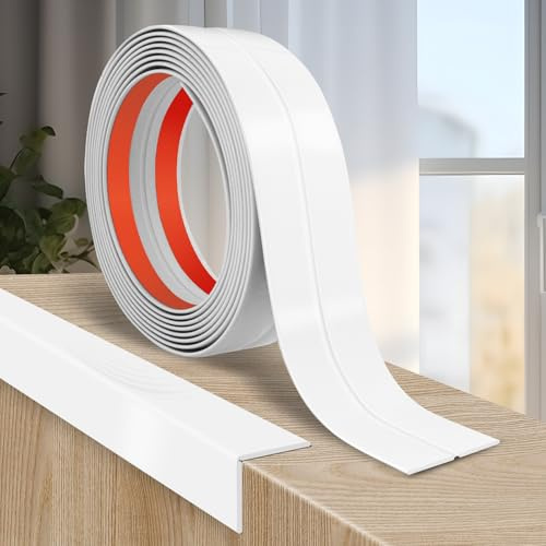 Zierleisten selbstklebend Kantenschutz Leisten Winkelprofil Kunststoff Eckleisten Wand Winkelleiste flexible Weichsockelleiste für Wandschutz Eckenschutz (6cm×6m, Weiß)