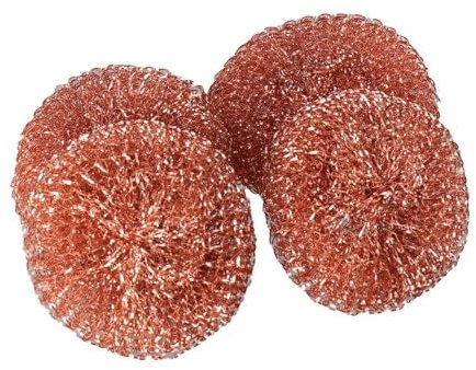 12 Pack Copper Coated Scourers Scrubber Pad Non Scratch Scouring Pads for Dishes, Pots, Pans, and Ovens Kitchen Cleaning Tool(copper)