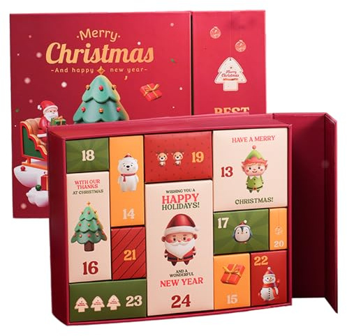 1PC Empty Advent Calendars to Fill DIY 12 Days Countdown Christmas Advent Calendar Boxes for Xmas Holiday Decoration