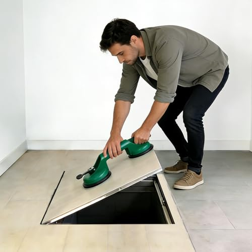 Hidden Basement Entrydoor Cover, 23 25 27 29 in Recessed Crawl Space Floor Hatch for Cellar/Storage Room, Heavy-Duty Steel Wine Cellars Access Door(60x25in)