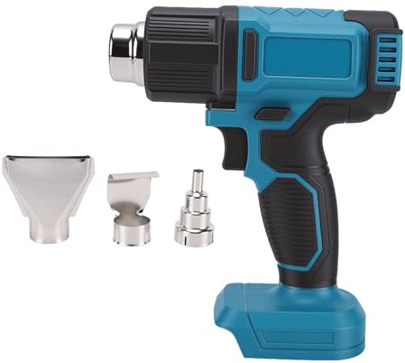 FTVOGUE Pistolet Thermique sans Fil avec écran LCD Numérique, Batterie 18 V, Pistolet à Air Chaud Bleu pour Réparation électronique, Décapage de Peinture, Décongélation de Tuyaux Gelés