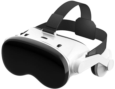 XWP Gafas VR con auriculares, auriculares de realidad virtual 3D con lentes HD anti luz azul