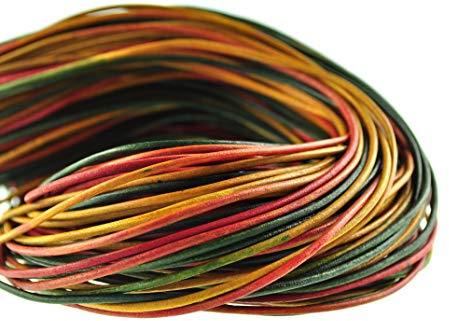 esnado Lederschnur Rund 2 mm. Multicolor - 100 Meter