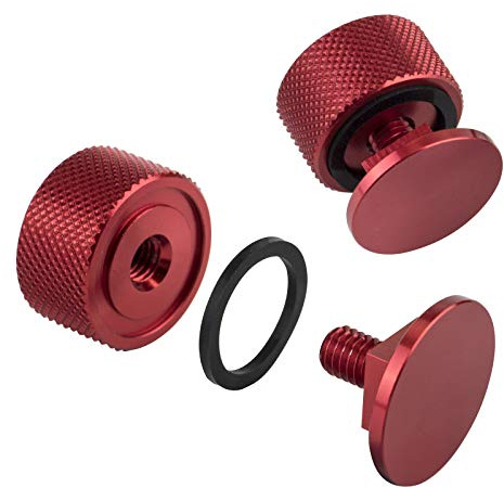 3mirrors Welding Hood (Pipeliner) Helmet Fasteners Red Headgear Replacement Parts Accessories Screws Flip Hood Aluminum - Anodized w/Silicone Washer Non-Slip 1 Pair