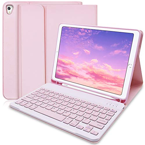 iPad Keyboard Case 9.7 2018 (Giant Gen)/2017 (5th Gen)/Pro 9.7/Air 2/Air 1, Wireless Bluetooth Keyboard With Pen Holder For iPad 9.7