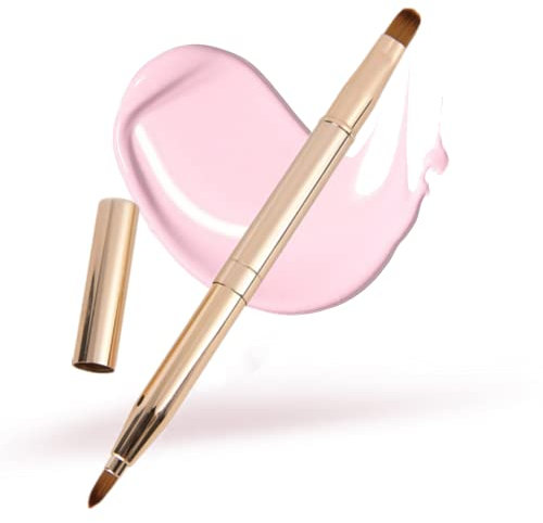 CGJIANG Retractable Lip Brush - Portable Dual End Lipstick & Eye Makeup Brush Set - Concealer & Eyeshadow Brushes - Lip Contour Tool