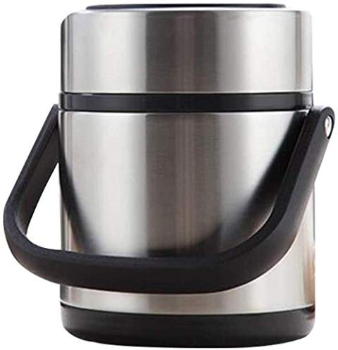 MBROS Isolierbehälter Box für warme Speisen Thermobehälter für Speisen, Suppe Perfekt isoliert aus Edelstahl, Silber, 1.6L, 5,90 Zoll * 7,48 Zoll (15 cm * 19 cm), Tragbar, Mahlzeiten zum Mitnehmen