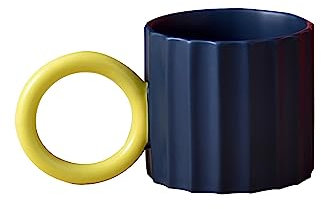 Birra particolari Tazza da caffè in ceramica Tazza da caffè con copertina rigida con manici for caffè Tè Cacao caldo Latte Microonde e lavabile in lavastoviglie Bicchieri da birra ( Color : Blue )