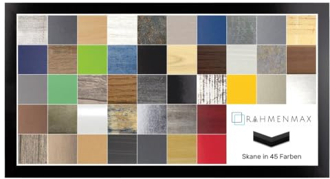 RahmenMax Skane Bilderrahmen Posterrahmen Puzzlerahmen 30x90 cm Schwarz Hochglanz 90x30 cm mit weisser Rückwand und klarem Acrylglas