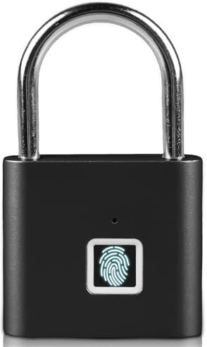 GAOUTO - Serratura intelligente impermeabile con impronte digitali, lucchetto per palestra, bagagli, nero