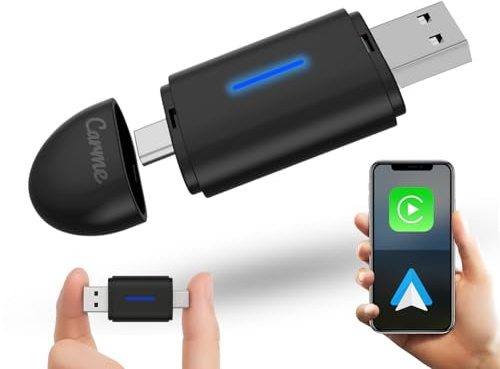 CarMe CarPlay Wireless Adapter & Android Auto Wireless Adapter - Mini USB 2-in-1 Auto Dongle - Wandelt kabelgebundenes CarPlay & Android Auto in kabelloses um - Schnelle Verbindung