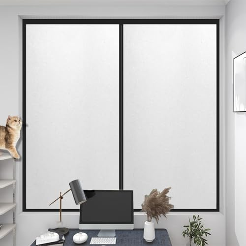 Vinilo para Ventanas Translucido 80 x 250 cm, Opaco, Privacidad, Estático Anti UV, Autoadhesivo Decorativo Mate, Privacidad Pegatina Autoadhesiva, para Cristal Bano Cocina, Blanco Mate