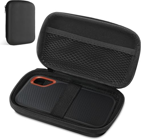 AMFUN Tasche Hülle für HDD, Elektronik Tasche Organizer, Portable SSD Externe Festplatte, Tragbare Kabelorganizer für Handyladekabel, Powerbank, USB Sticks(Schwarz)