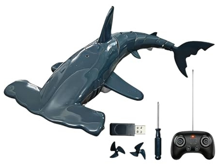 Ferngesteuerter Hai für Pool – RC Boot, wiederaufladbar, 2,4 GHz, Unterwasser-Haifisch-Spielzeug, für Badewanne ab 6 Jahren, für Kinder, Jungen, Mädchen, Geburtstag, Weihnachten