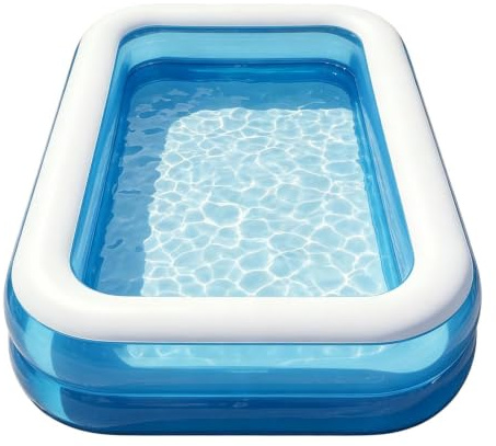Piscina Gonfiabile per Famiglia per Bambini e Adulti 260x170x50cm | Vasca Rettangolare grandes in PVC Resistente, Centro Giochi Acquatici per Giardino, Cortile e Feste all'Aperto, Blu