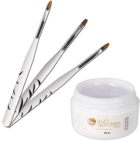 Gel UV de construcción UV transparente 30 ml incluye 3 piezas Conjunto de cepillo