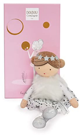 Jolijou - DC3401 Prinzessin Puppe aus braunem Stoff - Agathe - Les Demoiselles Précieuses - Geschenkbox - 30 cm - Elegantes Stofftier - Neugeborenes Mädchen Geschenkidee