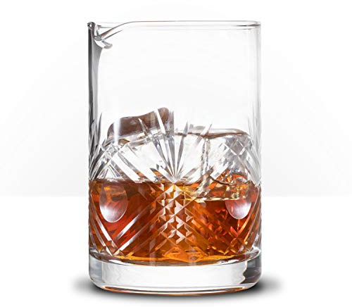 Piña Barware Seamless Hand Cut Mixing Glass - 550mL / 18oz - Professional Bartending Commercial Glassware
