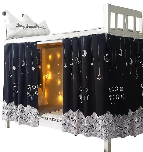 ITODA Tenda a baldacchino per studenti, elegante tenda a baldacchino spessa per letto singolo, resistente alla luce, oscurante, zanzariera per dormitorio, 1,15 x 2 m