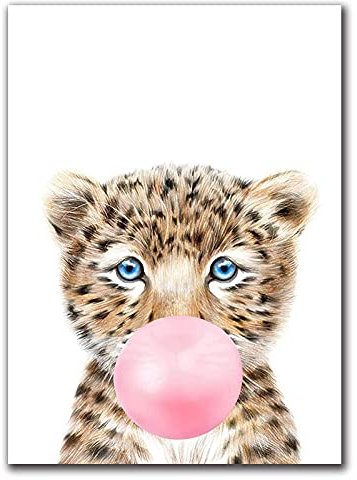 LCSLDW Leinwanddruck Animal Nursery Leinwand Malerei Druck Poster Wandkunst Bilder Baby Kinder Kinderzimmer Dekor Kinder Familie Freunde, Wie Gezeigt, 30X40Cm No Frame