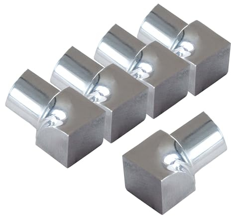 Dalsys 5x Innerhörn kvartscirkelprofil 8mm polerat rostfritt stål