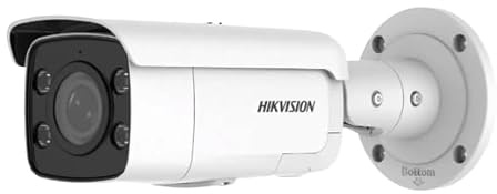 Hikvision DS-2CD2T87G2-LSU/SL (2,8 mm)(C)(O-STD) Bullet Caméra de surveillance Bullet avec 8 mégapixels, éclairage jusqu'à 60 m, caméra ColorVu avec image couleur la nuit grâce à la lumière blanche