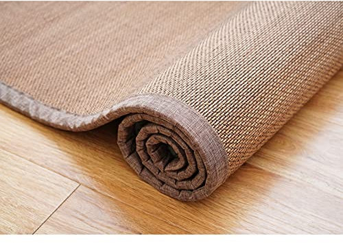 HAIXHX Bambusteppich Sisal Style Teppich Läufer Teppich Türmatte, Dickes Wohnzimmer gewebtes, rutschfestes Teppichpad für Flur/Gänge/Passage/Korridor/Küche (Color : Dark Brown, Size : 2X7FT/60X210CM)