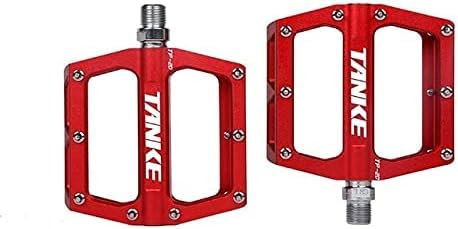 Harpra Oil Slick Mountainbike-Pedale, MTB-Plattform, kompatibel mit Aluminium-Rennrad-Pedalen, Kugellager, Anti-Silp, BMX, Klappradpedale, Fahrradteile, Regenbogen (rot)