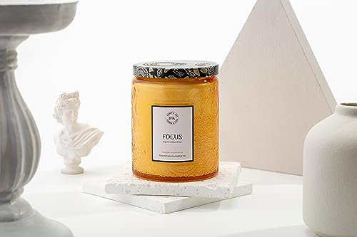 Premium Duftkerze im Glas | Entspannende Düfte für ein Wellnesserlebnis zu Hause | bis zu 50h Brenndauer | Premium Kerze im Glas | Natürliches Soja-Bienenwachs