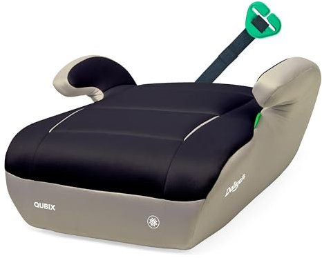 Daliya® QUBIX Kindersitzerhöhung | i-SIZE NORM ECE R129 | 125 bis 150 cm | Gurtfix | waschbar | Autositz | Autokindersitz | Kindersitz | Sitzerhöhung (Beige - Schwarz)