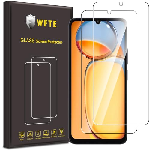WFTE [2 Stück Schutzfolie für Xiaomi Redmi 13C/Honor X5C/X5C Plus Panzerglas Glasfolie 9H Härte, Anti-Kratzen, Anti-Bläschen Displayschutzfolien Panzer Schutz Glas für Xiaomi Redmi 13 C/Poco C65
