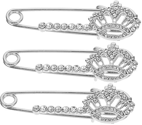 Holibanna 3st Krone Sicherheitsnadel Broschen Für Sicherheits Broschennadel Elegante Kleider Für Frauen Sicherheitsnadeln Für Kleidung Pin-halter Fräulein Jahrgang Zinklegierung Kragennadel