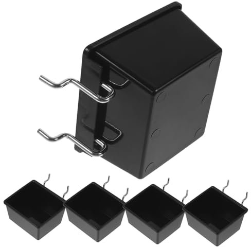 Veemoon 5pièces Lot de Bacs De Rangement pour Panneaux Perforés pour Garage Atelier Bacs Utilitaires Organisateurs Muraux pour Panneaux Perforés